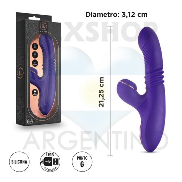 Vibrador estimulador con succionador de clitoris y carga USB