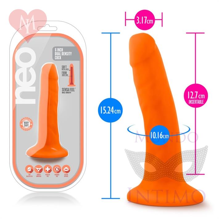  Dildo 6 con base de sopapa naranja 