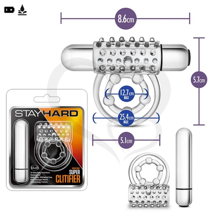 Anillo retardador y estimulador con bala vibradora de 10 veloc.