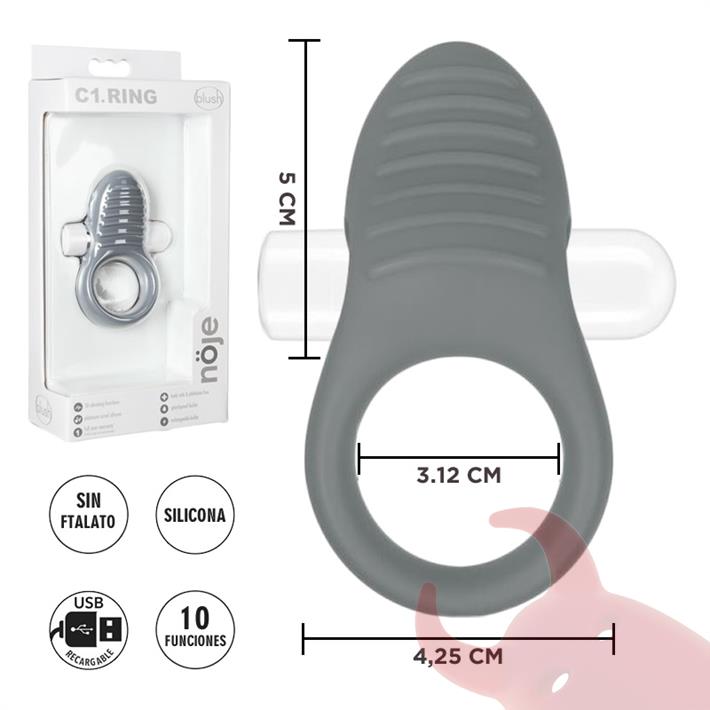  Anillo estimulador de clitoris con vibracion y carga USB 