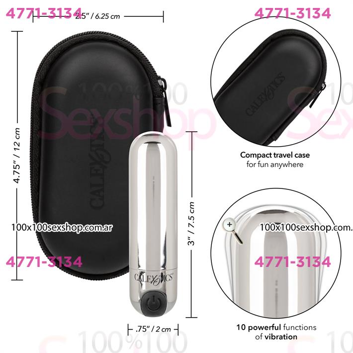 Cód: CA SS-CA-0062-40-2 - Bala vibradora recargable USB con estuche para viaje - $ 49000