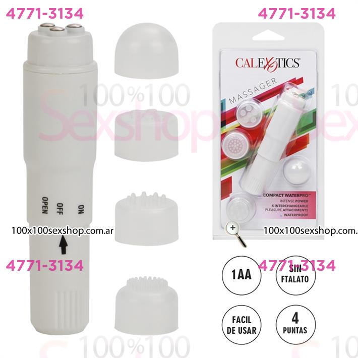 Cód: CA SS-CA-2104-01-2 - Compact waterpo estimulador vaginal con cabezas intercambiables - $ 20200