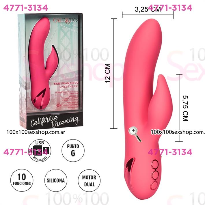 Cód: CA SS-CA-4350-10-3 - California Dreaming Vibrador con estimulador de clitoris y carga USB - $ 125000