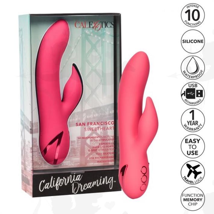 California Dreaming Vibrador con estimulador de clitoris y carga USB