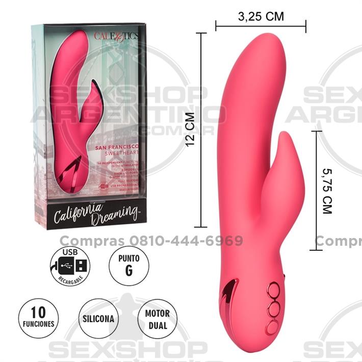  - California Dreaming Vibrador con estimulador de clitoris y carga USB