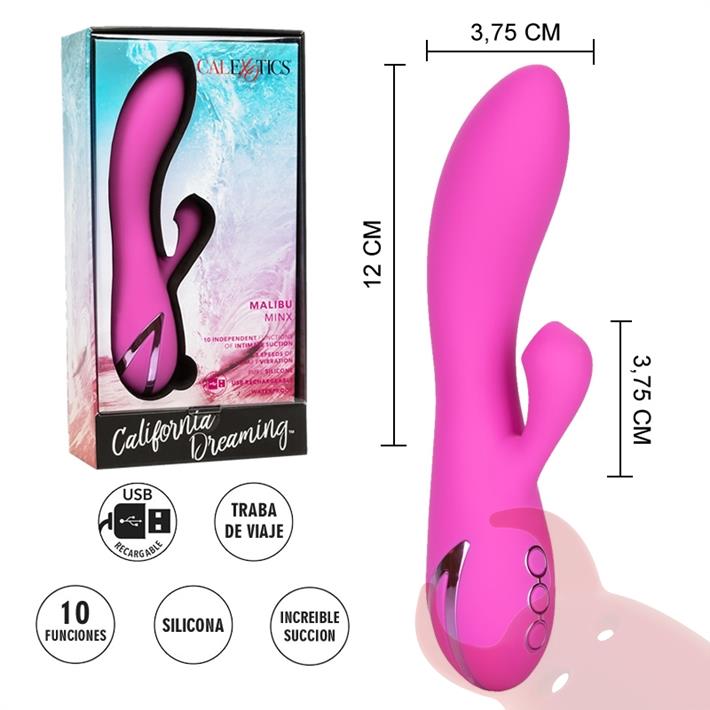  California Dreaming vibrador premium con estimulador de clitoris 