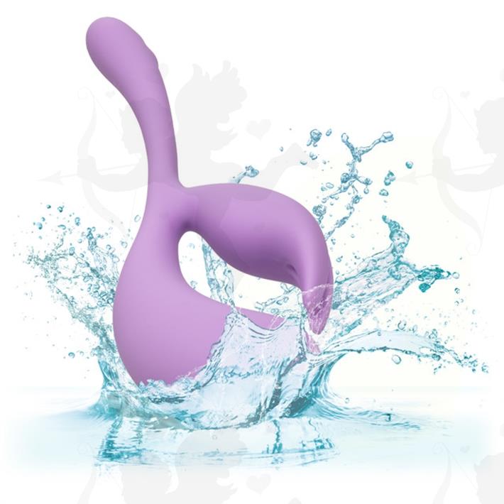 Elle estimulador de punto G con vibrador de clitoris de silicona liquida