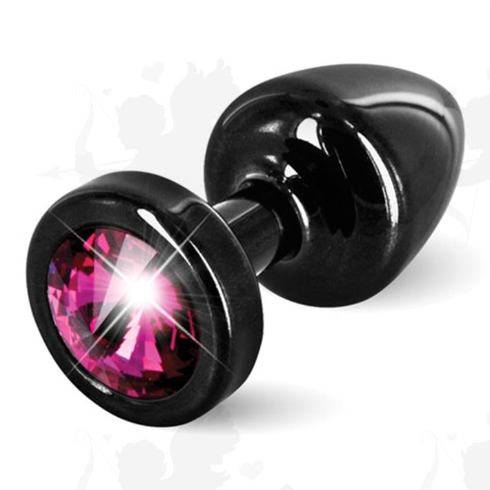 Joya anal negra con cristal rojo