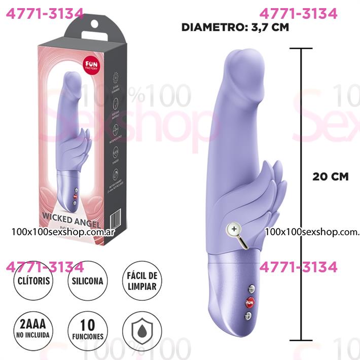 Cód: CA SS-FF-962-01 - Wicked Angel vibrador doblo funcion clitorial y punto G - $ 75000