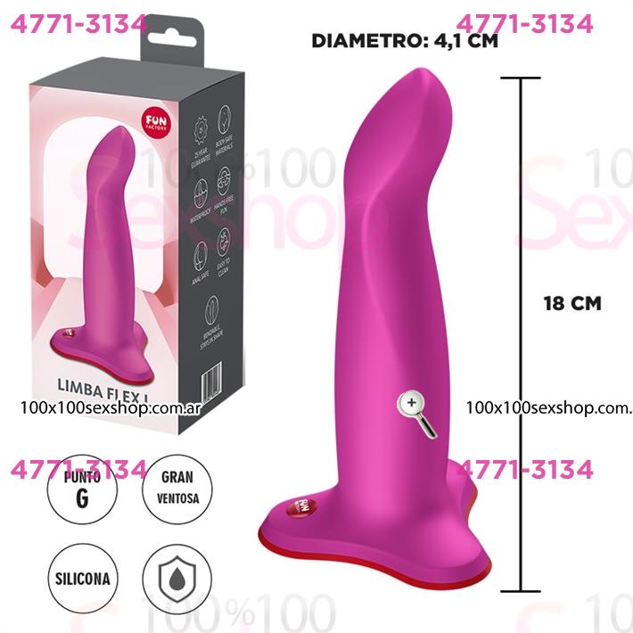Cód: CA SS-FF-972-01 - Limba Flex L dildo con sopapa para estimulacion del punto G ideal para arnes - $ 62000