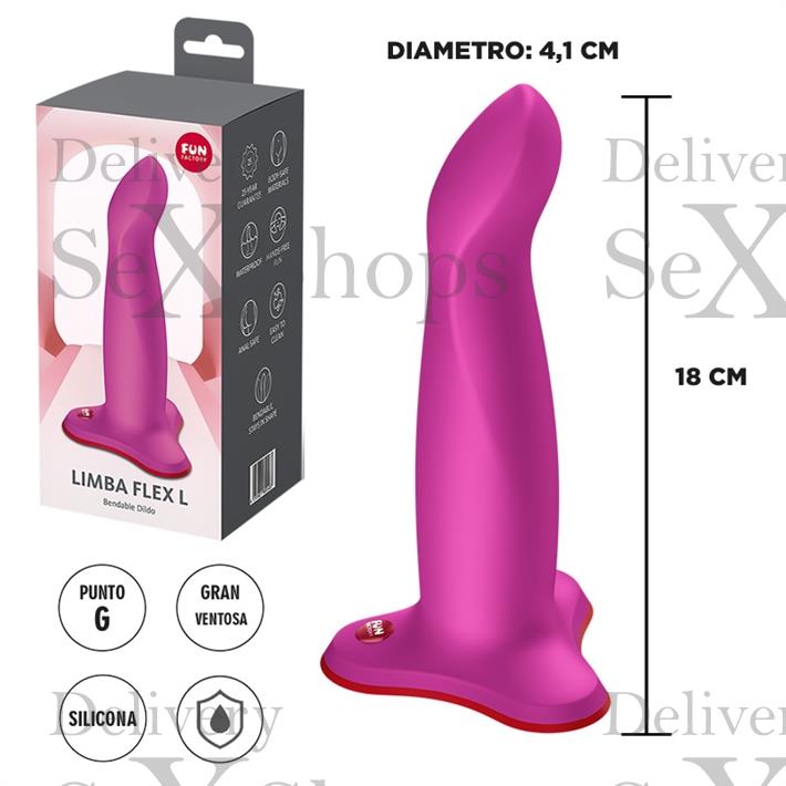  Limba Flex L dildo con sopapa para estimulacion del punto G ideal para arnes 