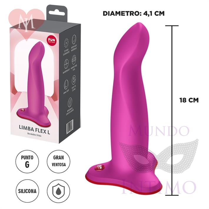  Limba Flex L dildo con sopapa para estimulacion del punto G ideal para arnes 