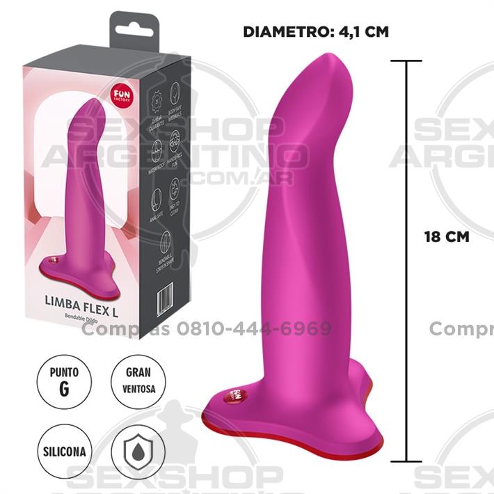 Limba Flex L dildo con sopapa para estimulacion del punto G ideal para arnes