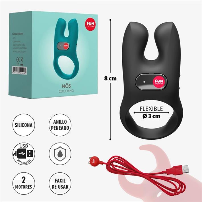  Nos Anillo vibrador para retrasar la eyaculacion con carga USB 