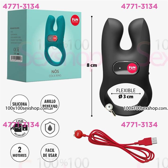 Cód: CA SS-FF-979-01 - Nos Anillo vibrador para retrasar la eyaculacion con carga USB - $ 58000