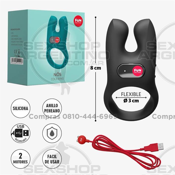 Nos Anillo vibrador para retrasar la eyaculacion con carga USB