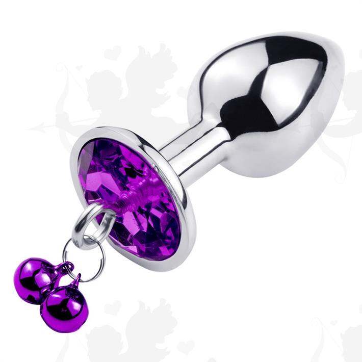 Joya anal violeta con correa