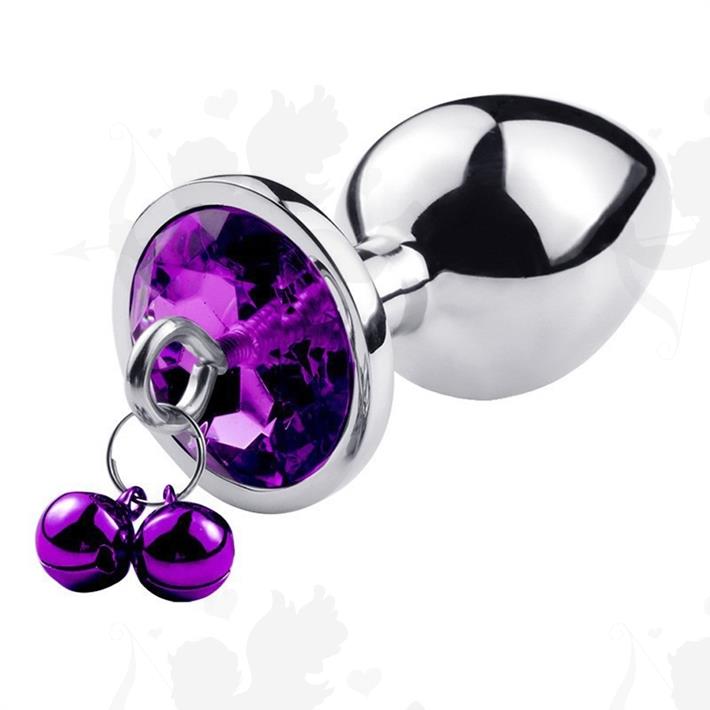 Joya anal violeta con correa