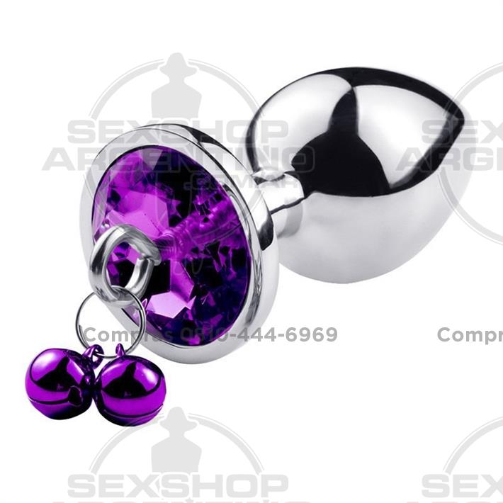 Joya anal violeta con correa