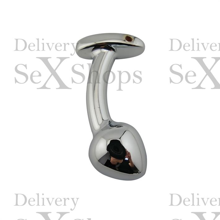 Plug anal metalico curvado Small