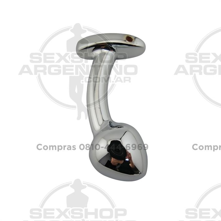 Plug anal metalico curvado Small