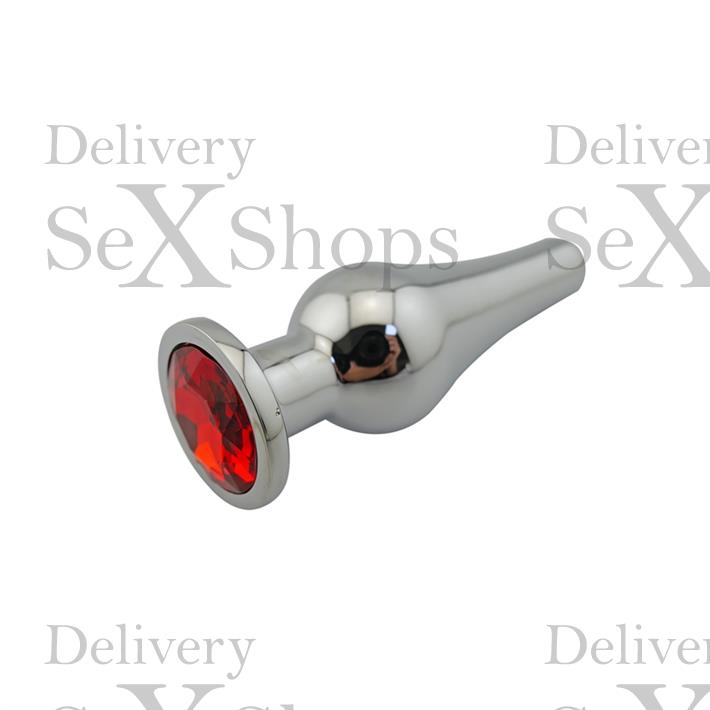 Plug anal con joya roja medium