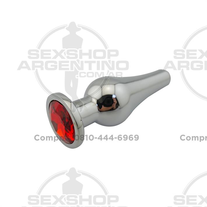Plug anal con joya roja medium
