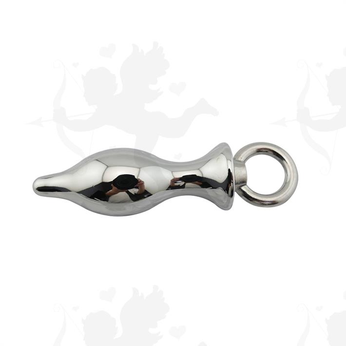 Plug anal metalico con aro extractor Small