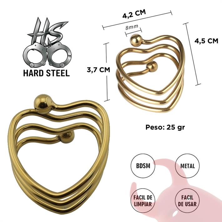 Heart Shape Anillo peneano metalico