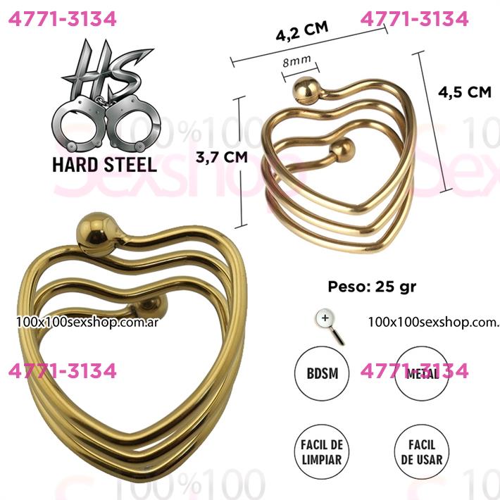 Heart Shape Anillo peneano metalico