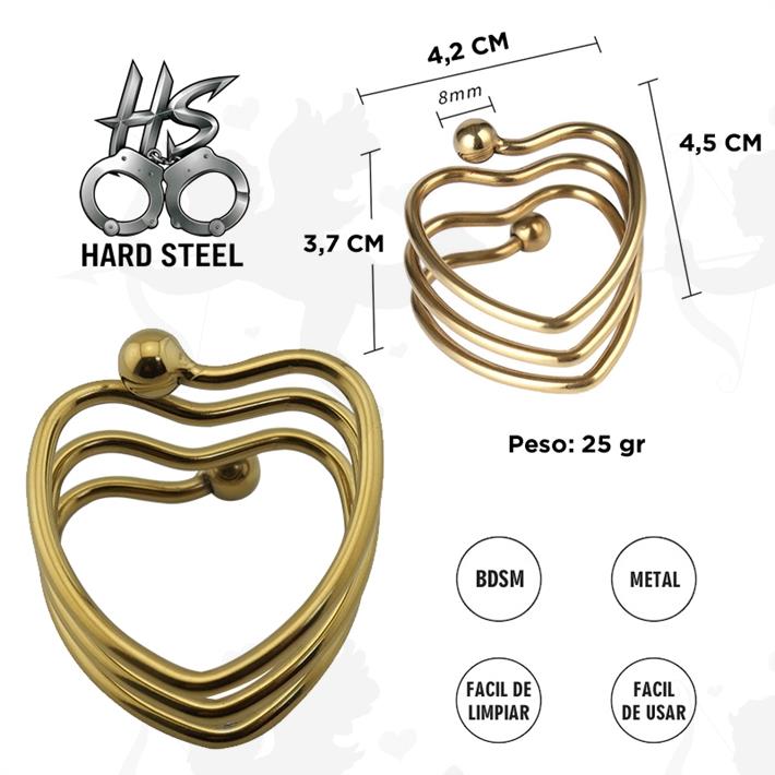 Heart Shape Anillo peneano metalico