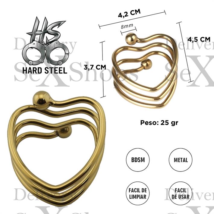 Heart Shape Anillo peneano metalico