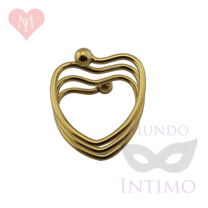 Heart Shape Anillo peneano metalico