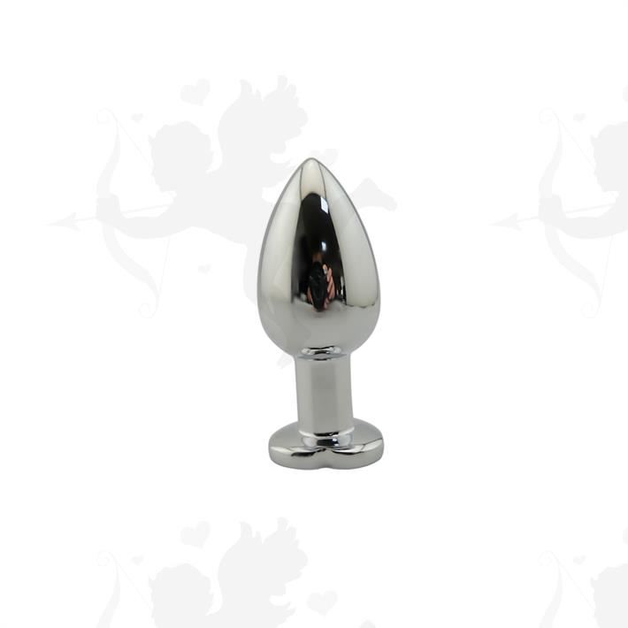 Plug anal con forma de corazon, vibracion y control remoto Medium