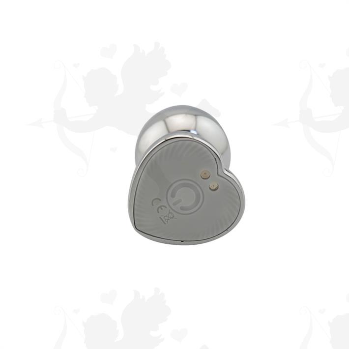 Plug anal con forma de corazon, vibracion y control remoto Medium