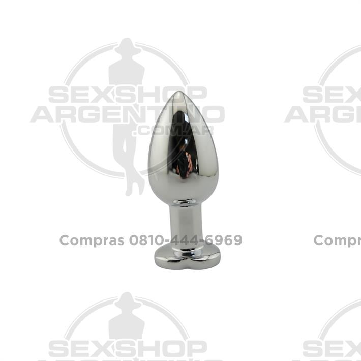 Plug anal con forma de corazon, vibracion y control remoto Medium