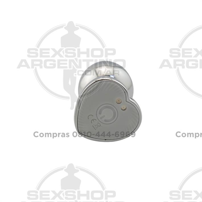 Plug anal con forma de corazon, vibracion y control remoto Medium