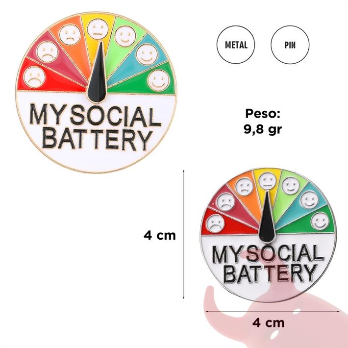  Pin para la ropa Battery Social 