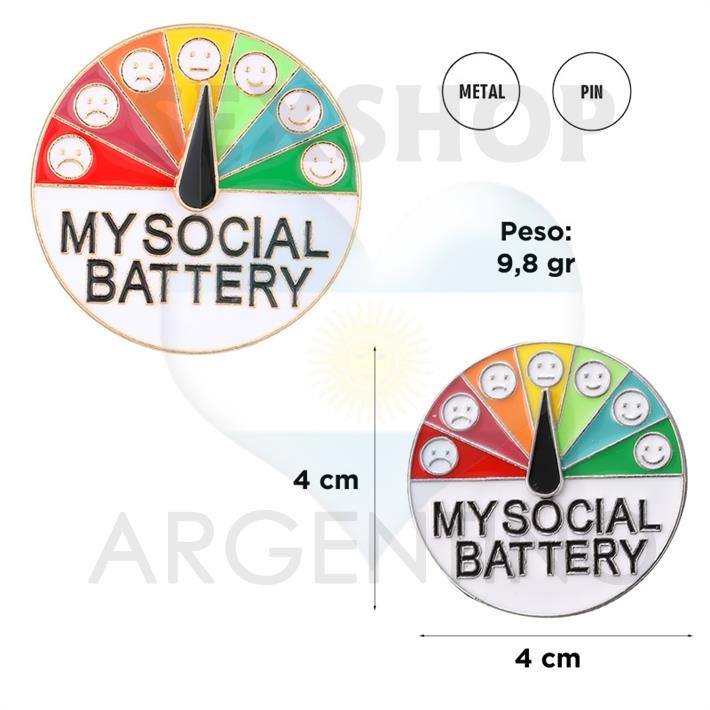 Pin para la ropa Battery Social