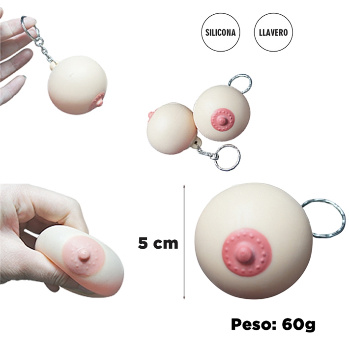Llavero con forma de teta pellizcable #DoVEAN: 9520071249855