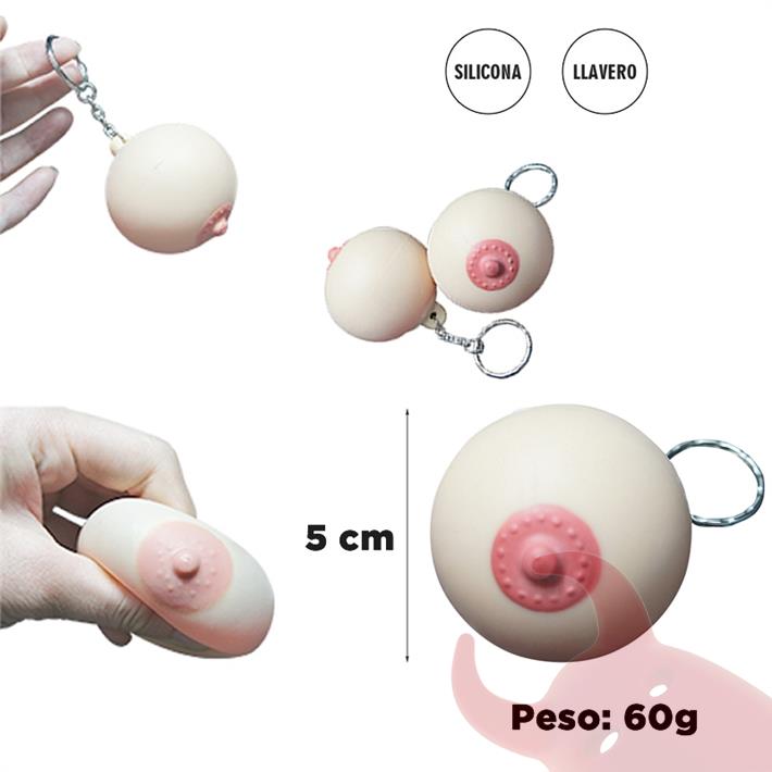  Llavero con forma de teta pellizcable 