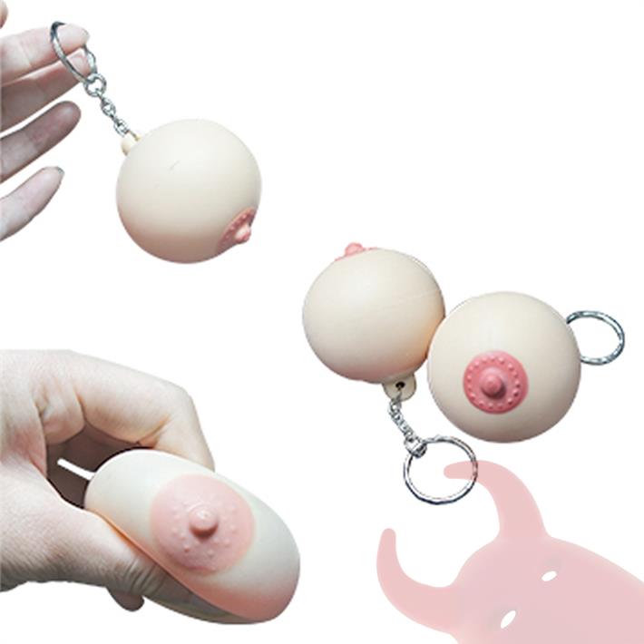 Llavero con forma de teta pellizcable