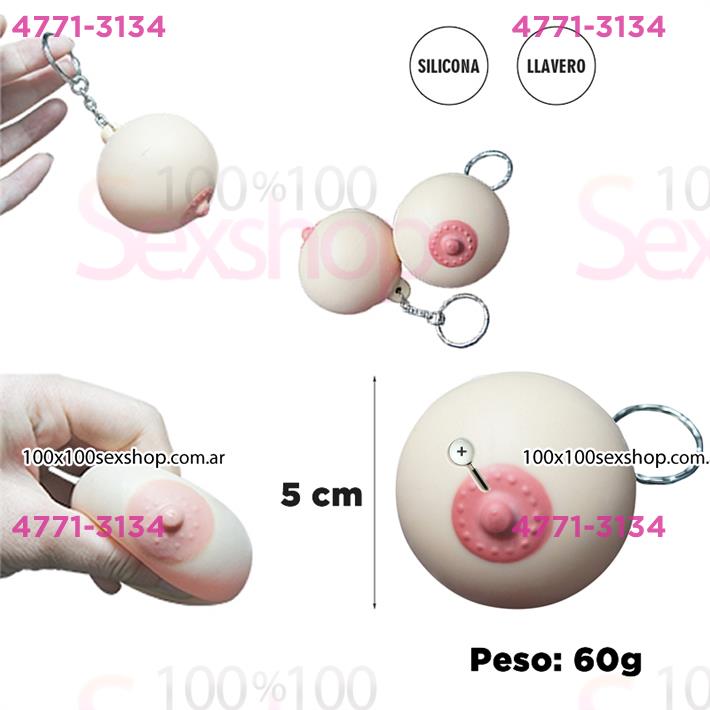 Llavero con forma de teta pellizcable