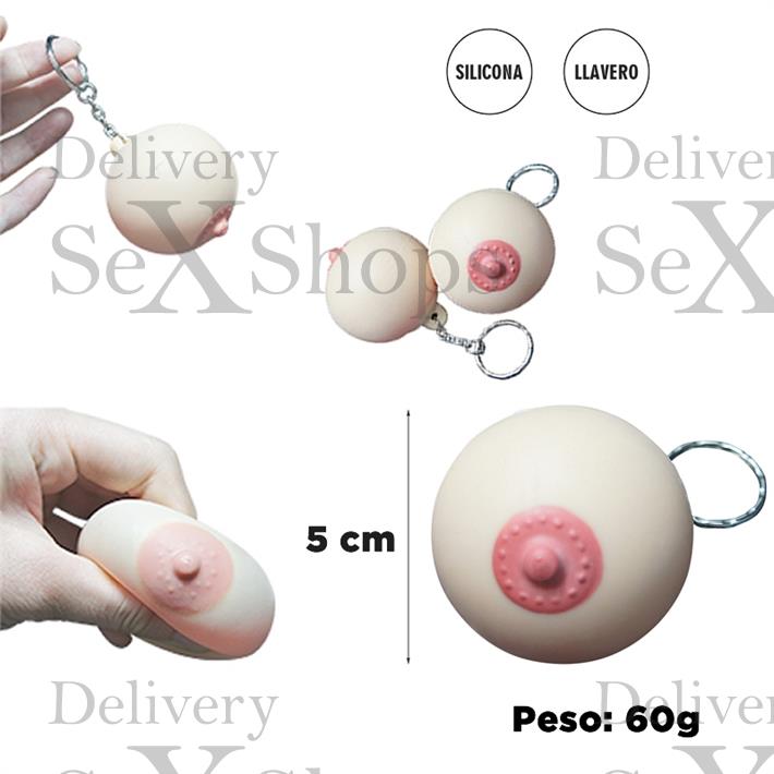  Llavero con forma de teta pellizcable 