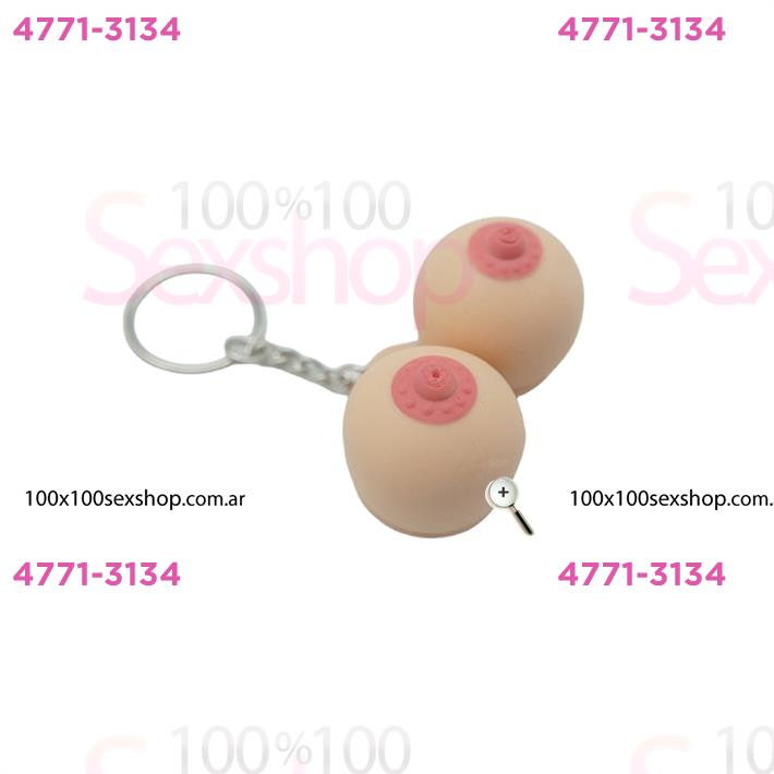 Llavero con forma de seno pellizcable