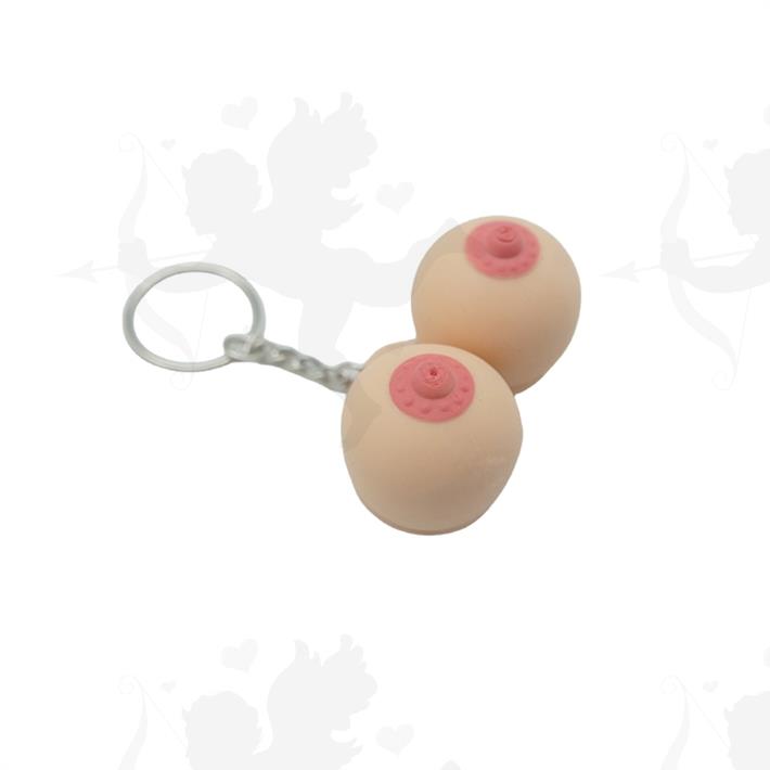 Llavero con forma de seno pellizcable