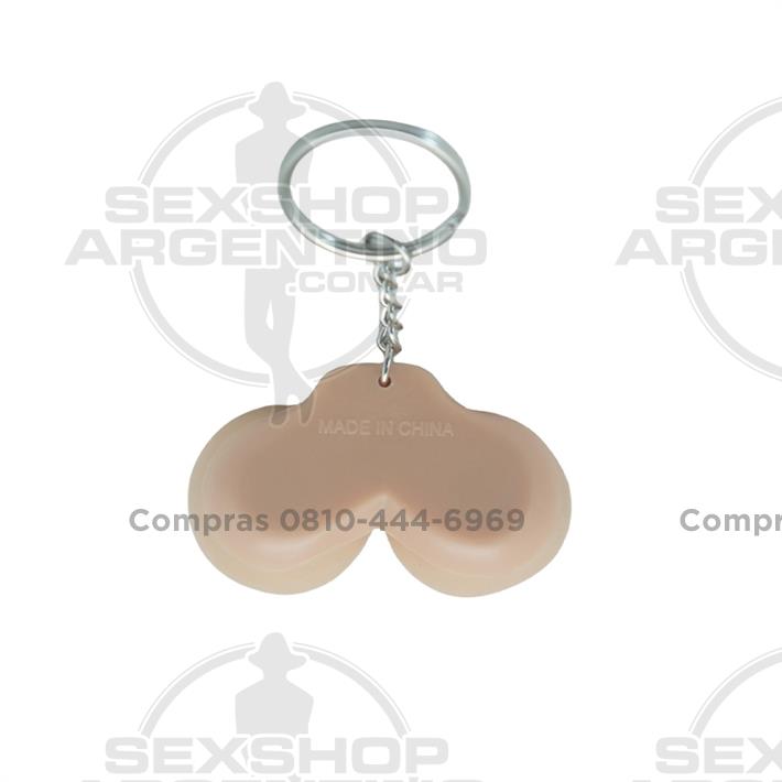 Llavero con forma de seno pellizcable