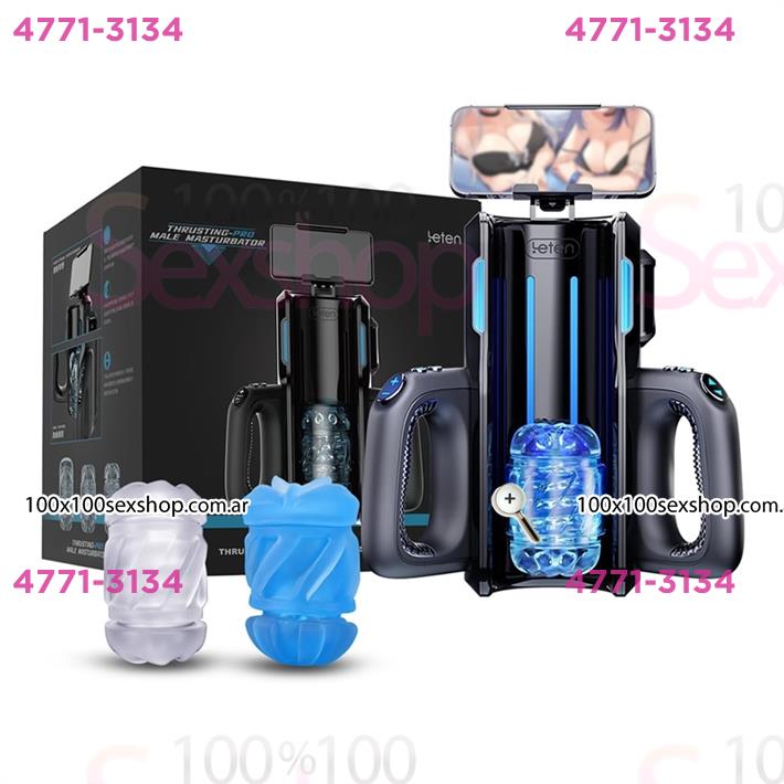 Masturbador Automático Telescópico Profesional - 2 Mangas de Silicona + 3 Velocidades
