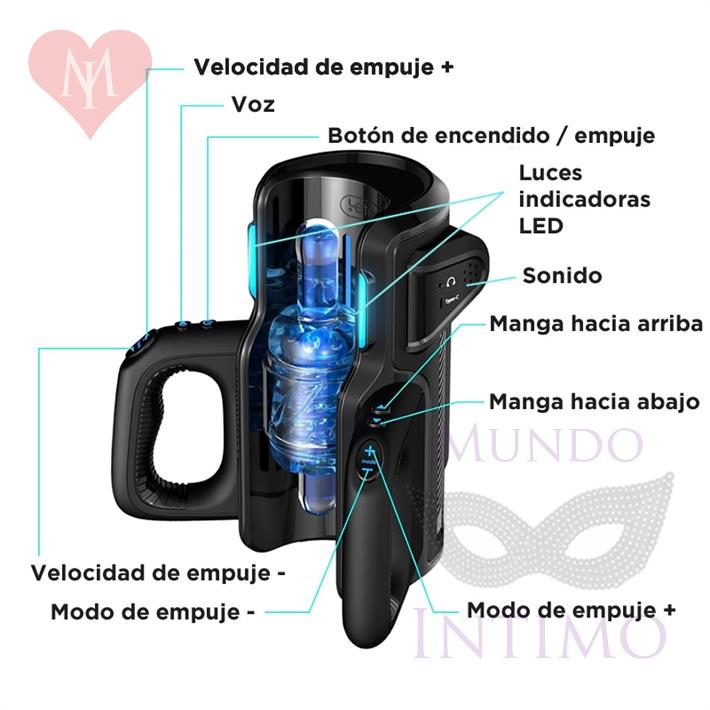 Masturbador Automático Telescópico Profesional - 2 Mangas de Silicona + 3 Velocidades