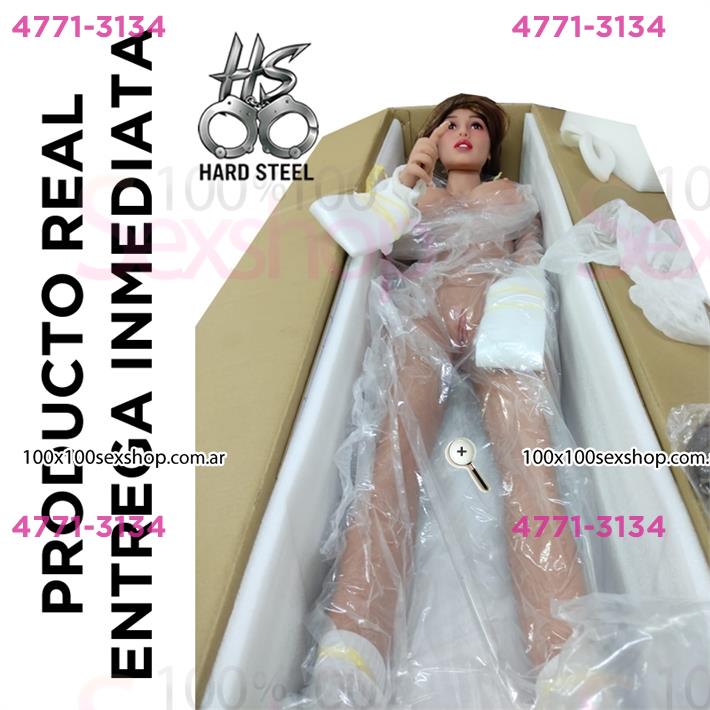 Muñeca TPE 160cm - Experiencia Realista con Senos Suaves, Himen y Partículas Húmedas